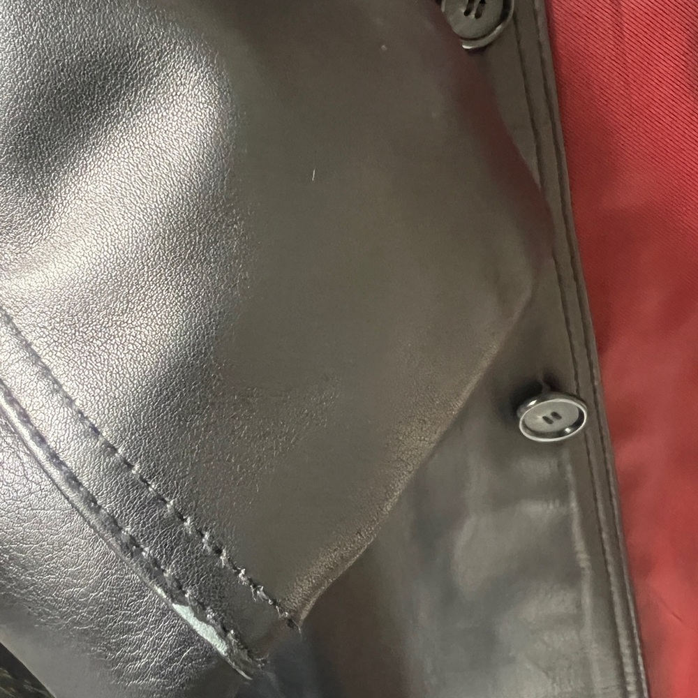 Wilsons Leather Black Coat with Red Lining - Picture 6 of 6